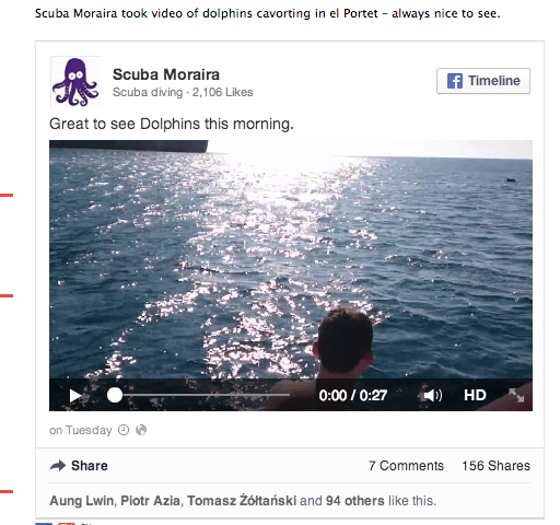 The result: Facebook video embedded in a post on our site